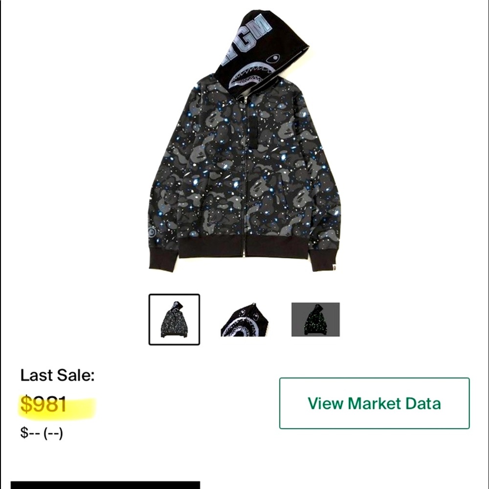 BAPE Space Camo Shark Full Zip Hoodie